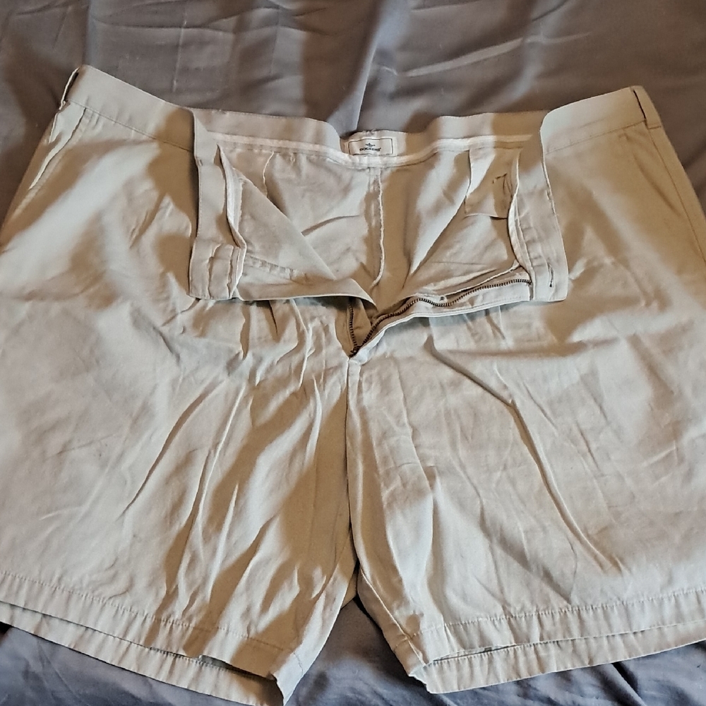 Dockers Tan Flat Front Shorts Cotton Blend